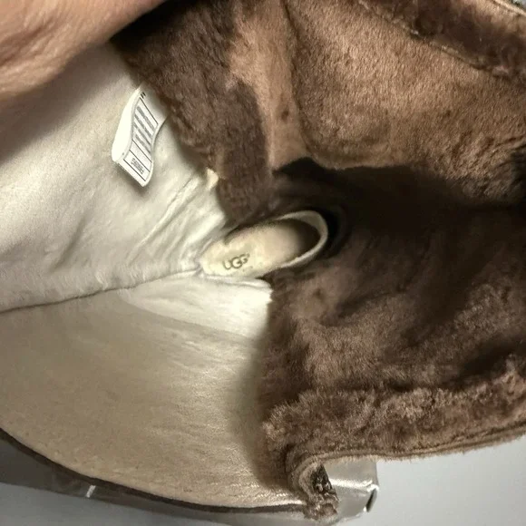 UGG Australia Elsey 5596 Brown Suede Shearling Wedge Boots Women's 7 M Fur Lined - Picture 8 of 12